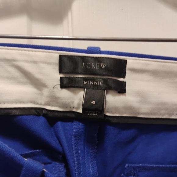 J. Crew Minnie Pants Bright Blue Cropped Straight Leg Side Zip Women's Size 4 - Picture 5 of 5